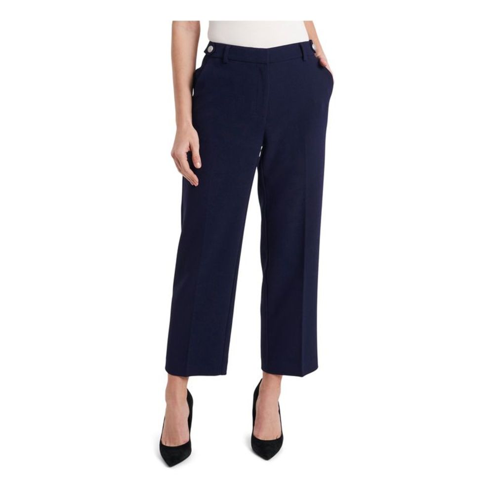 RILEY&RAE Womens Navy Zippered Wear To Work Wide Leg Pants 12